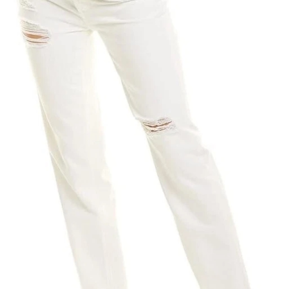 Joe's Jeans White Distressed Straight Leg Jeans NWT
